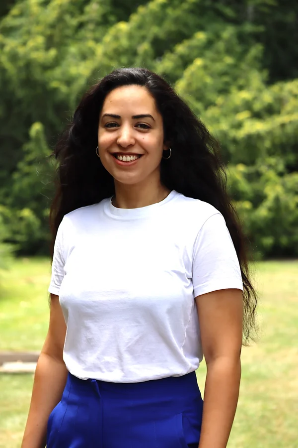 Present-day portrait of Dorcaf smiling outdoors